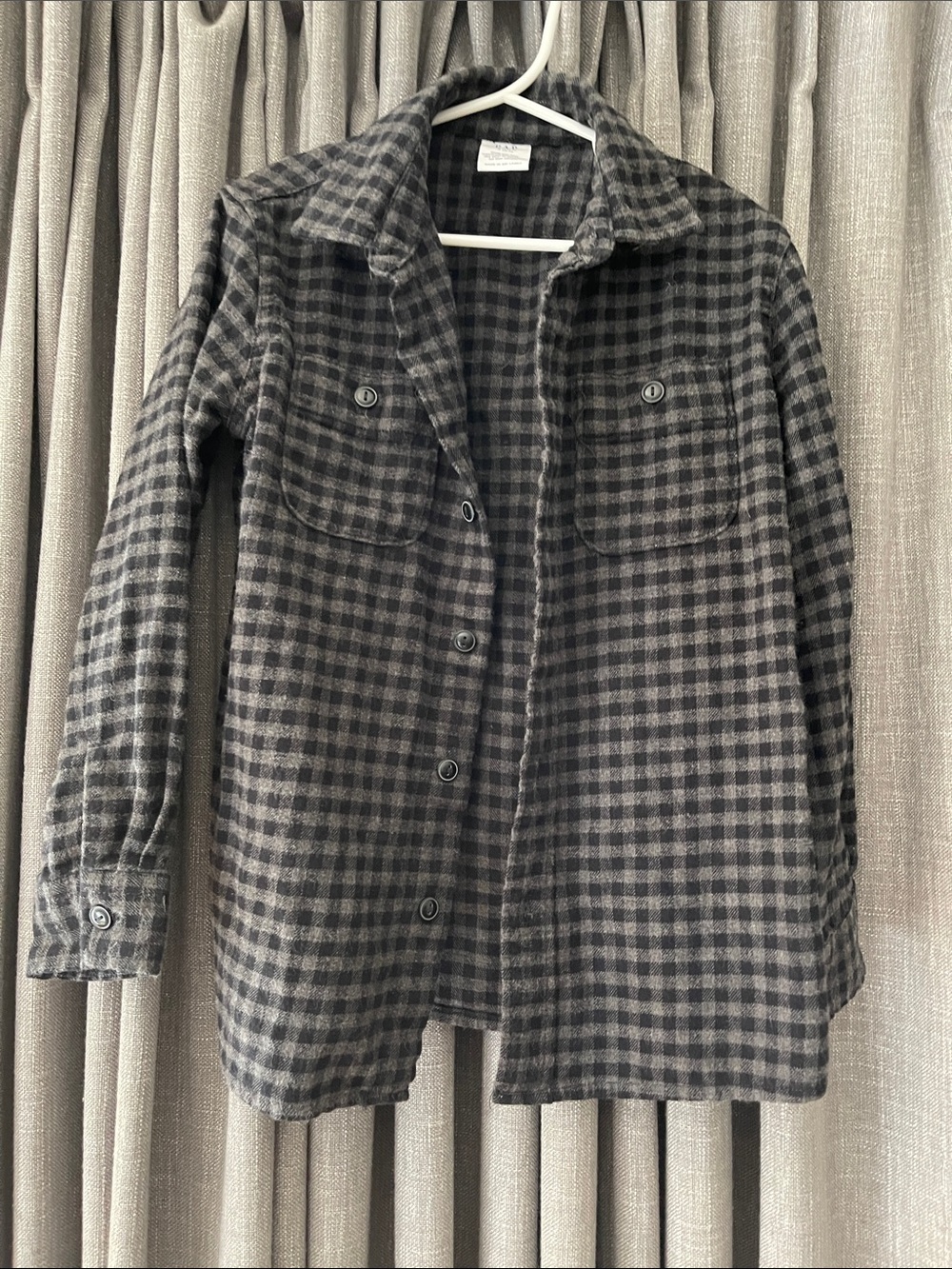 GAP Blue & Gray Plaid Utility Flannel